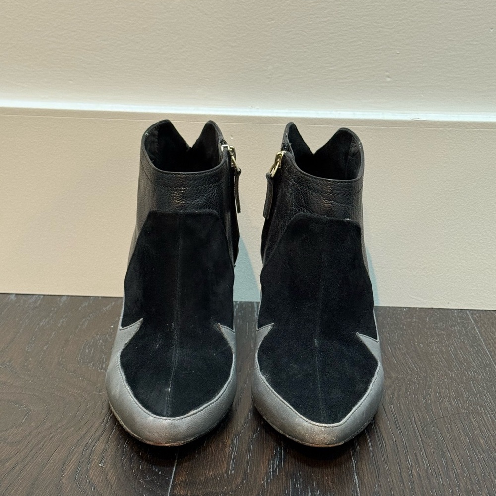 Derek Lam New York Black and Silver Ankle Boots